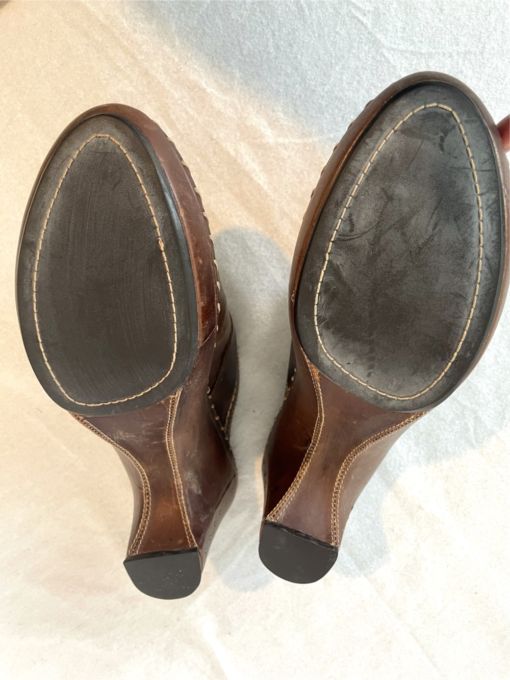 Frye Women’s Brown Leather Clog Mule Boot Slip-On Buckle Strap Ankle 8M - Picture 6 of 8